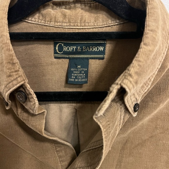 Croft & Barrow Tan Corduroy Shirt - Picture 3 of 5